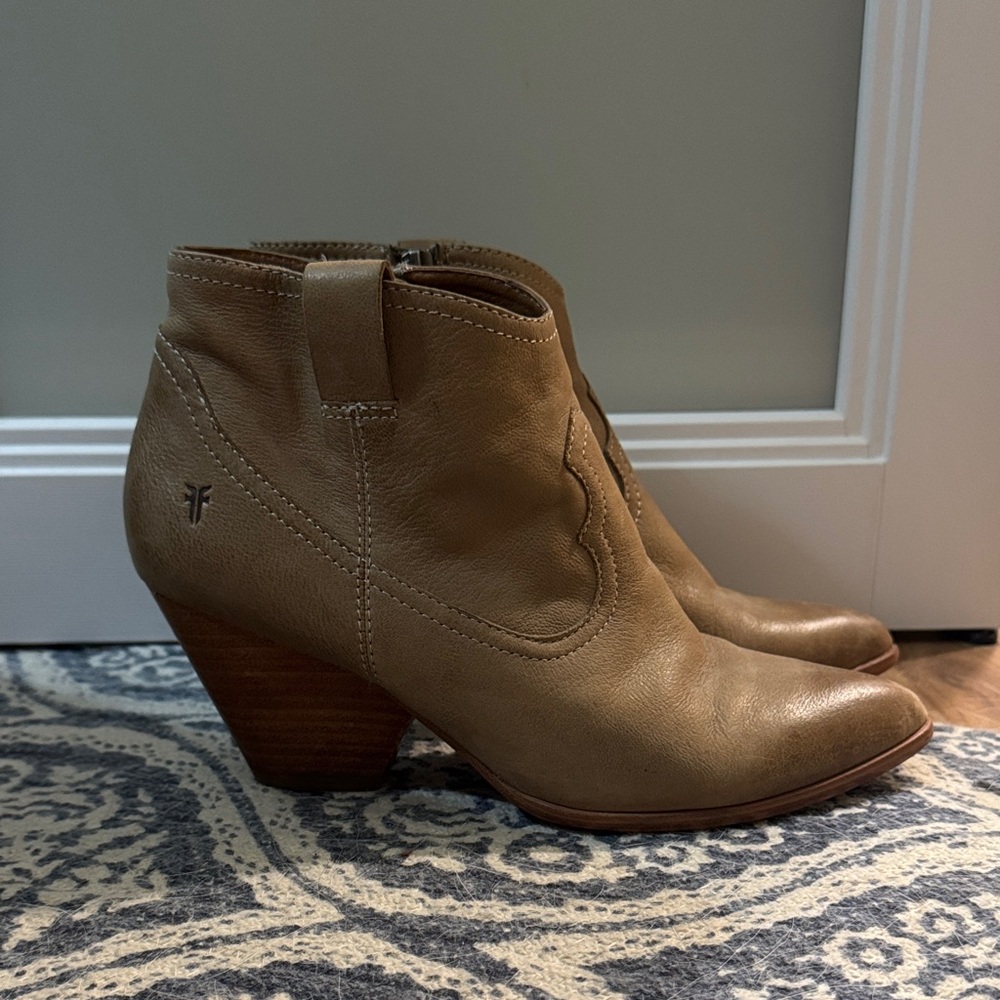 Frye Tan Leather Ankle Boots - Picture 2 of 4